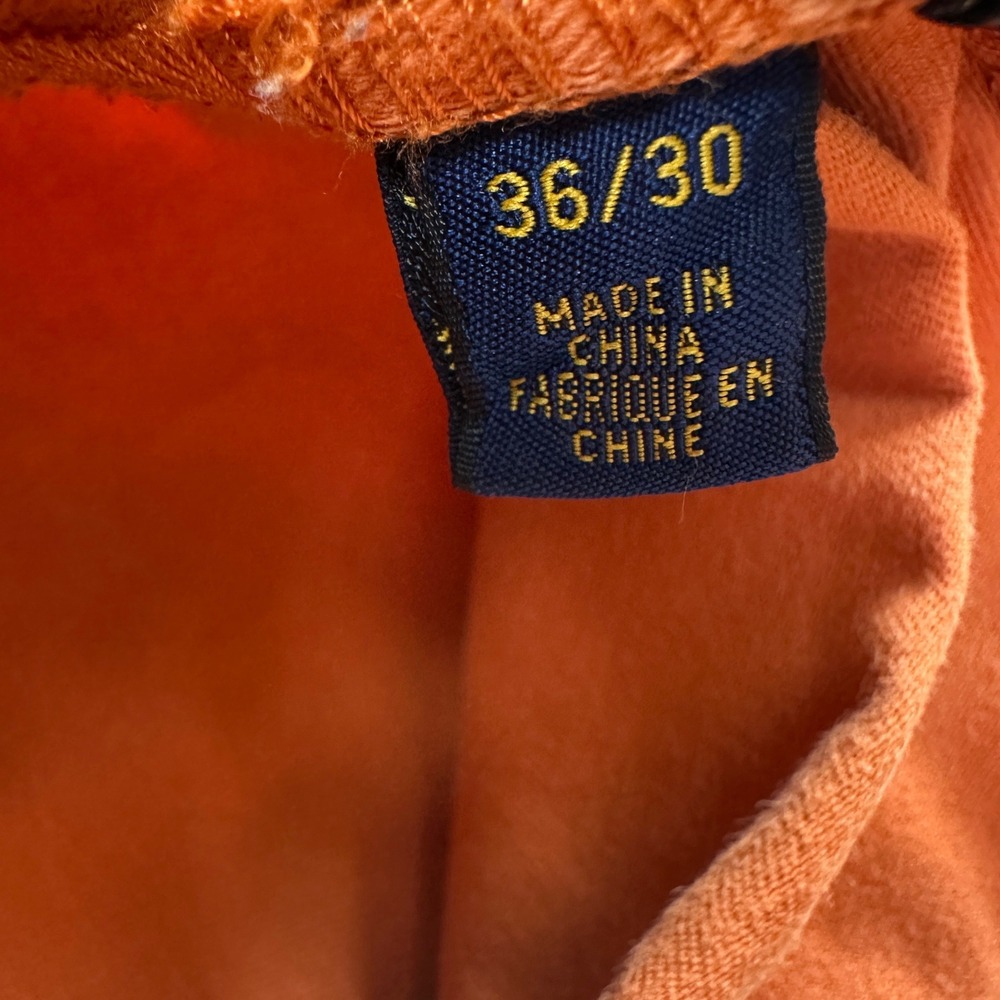 Polo Ralph Lauren Mens 36x30 Burnt Orange Cotton Twill 650 Straight Leg Pants - Picture 7 of 10